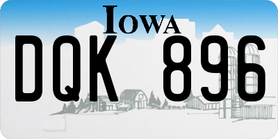 IA license plate DQK896