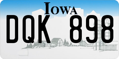 IA license plate DQK898