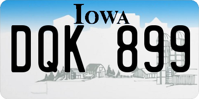 IA license plate DQK899