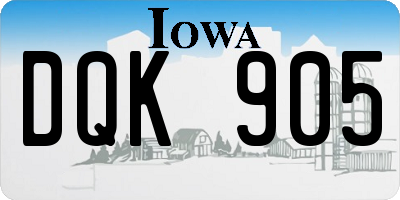 IA license plate DQK905