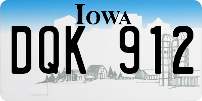 IA license plate DQK912