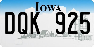 IA license plate DQK925