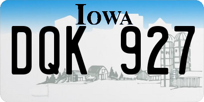 IA license plate DQK927