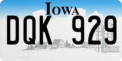 IA license plate DQK929