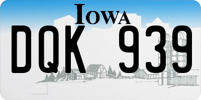 IA license plate DQK939