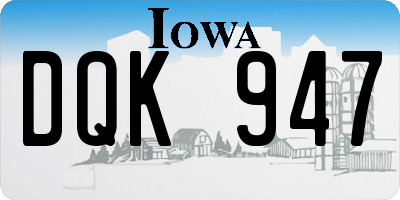 IA license plate DQK947