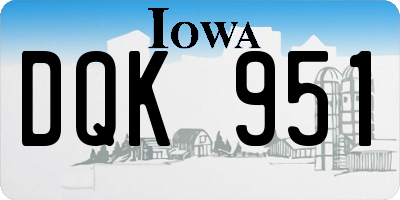 IA license plate DQK951