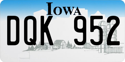 IA license plate DQK952