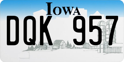 IA license plate DQK957