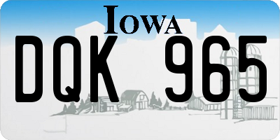 IA license plate DQK965