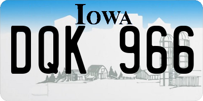 IA license plate DQK966