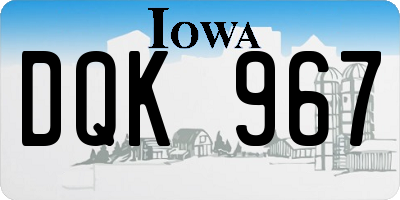 IA license plate DQK967
