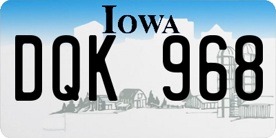 IA license plate DQK968