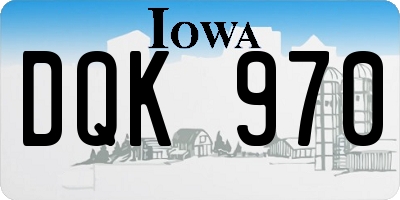 IA license plate DQK970