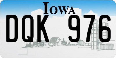 IA license plate DQK976