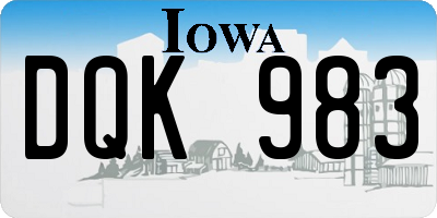 IA license plate DQK983