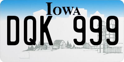 IA license plate DQK999