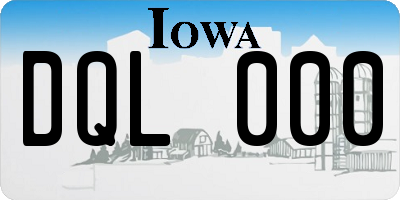 IA license plate DQL000