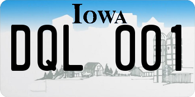 IA license plate DQL001