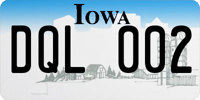 IA license plate DQL002