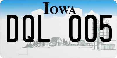 IA license plate DQL005