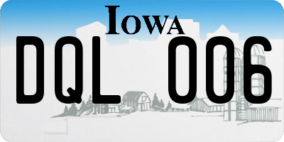 IA license plate DQL006