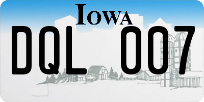 IA license plate DQL007