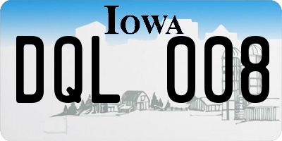 IA license plate DQL008