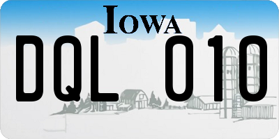 IA license plate DQL010