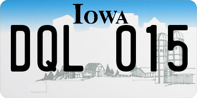 IA license plate DQL015