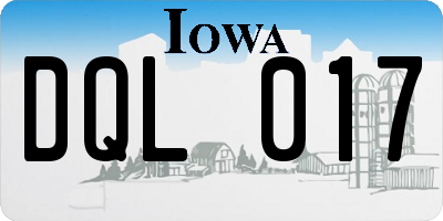IA license plate DQL017