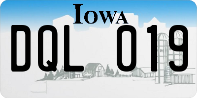 IA license plate DQL019