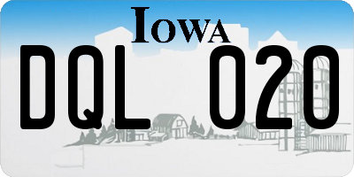 IA license plate DQL020