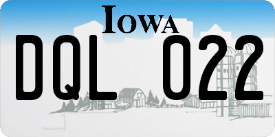 IA license plate DQL022