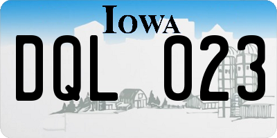 IA license plate DQL023