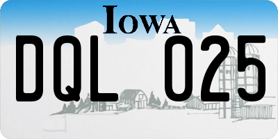 IA license plate DQL025