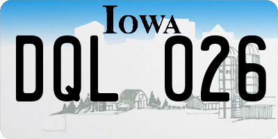 IA license plate DQL026