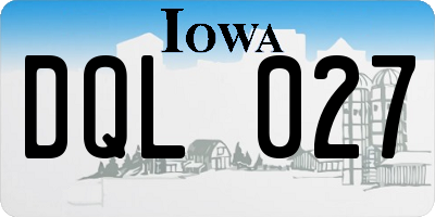 IA license plate DQL027
