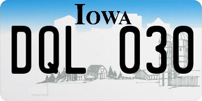 IA license plate DQL030