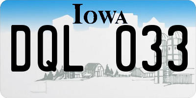 IA license plate DQL033
