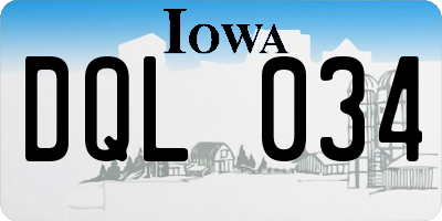 IA license plate DQL034
