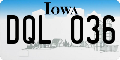 IA license plate DQL036