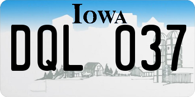 IA license plate DQL037
