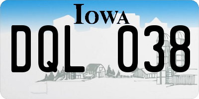 IA license plate DQL038