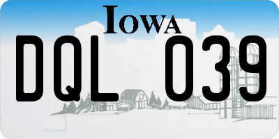 IA license plate DQL039