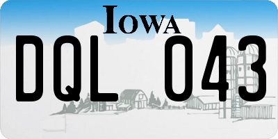 IA license plate DQL043
