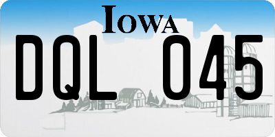 IA license plate DQL045