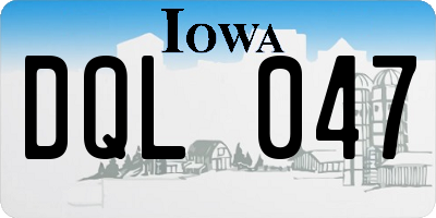 IA license plate DQL047