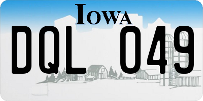 IA license plate DQL049