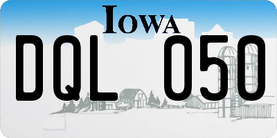 IA license plate DQL050